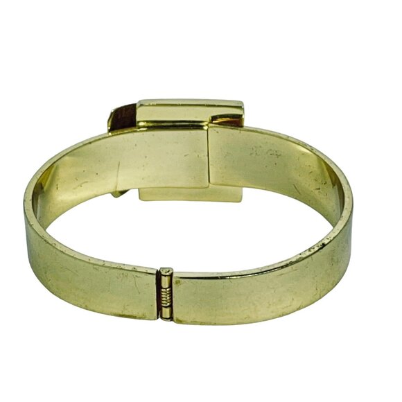 Vintage Whiting And Davis Gold Tone Belt With Buckle Hinged Bracelet (5489) - Picture 3 of 5